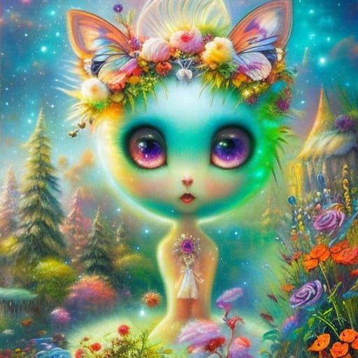Ethereal Creature on Alien Planet in Fantasy Style