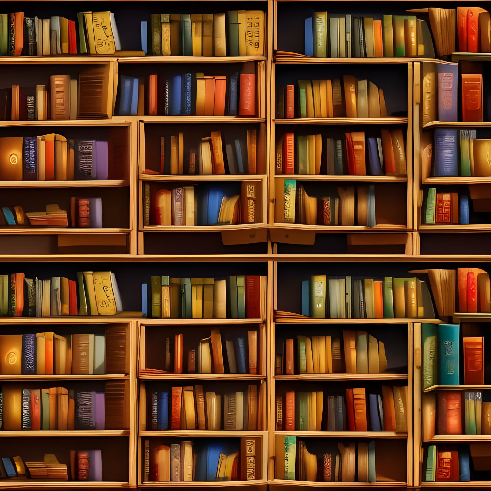 Hyperdetailed Bookshelf Concept Art in 8K