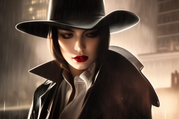 Noir Encounter: Femme Fatale in Expressionist Ink