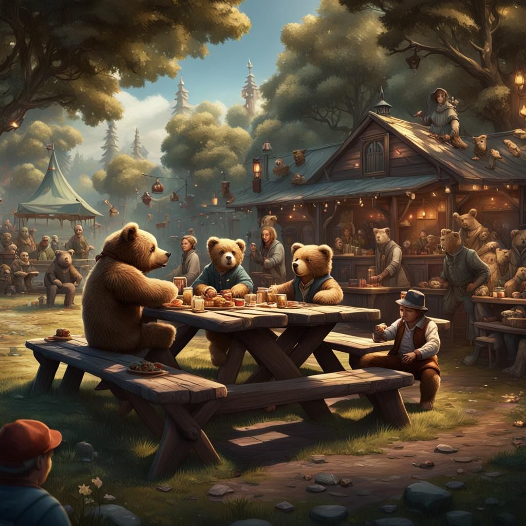 Joseph Stalinski's Teddy Bear Picnic: Detailed Matte Paintin...