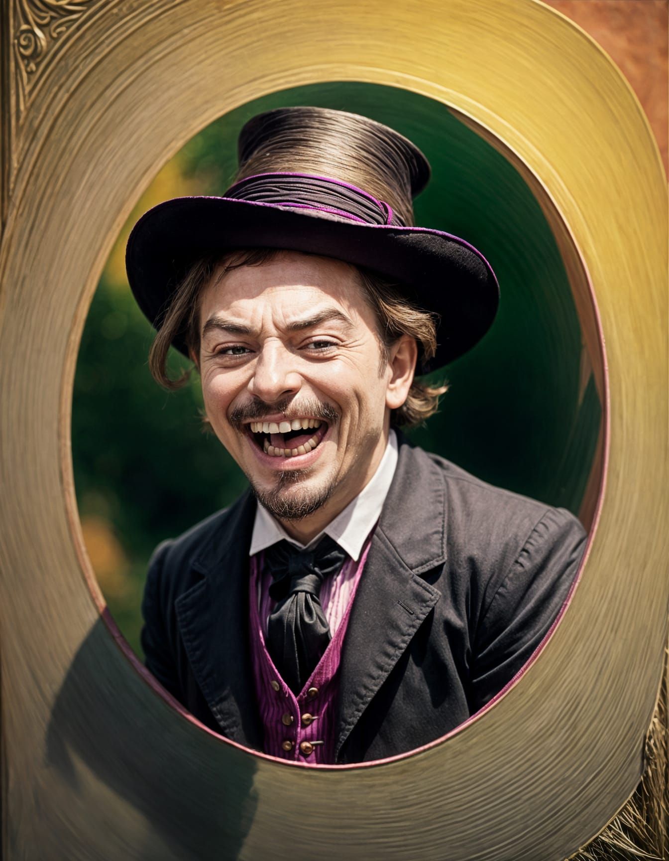 Victorian Bell Struggles Against the Wind in Whimsical Acryl...