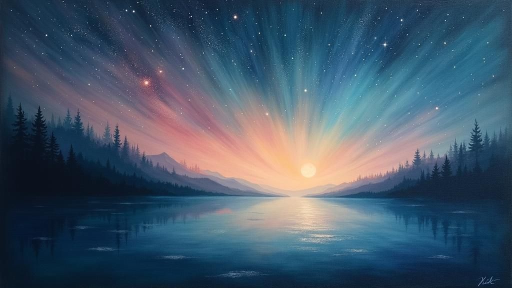 Ethereal Starlight: Abstract Expressionist Dreamscape