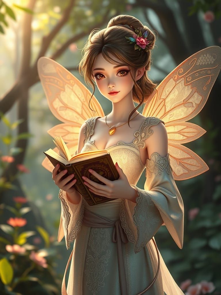 Enchanted Fairy Amidst Vibrant Forest