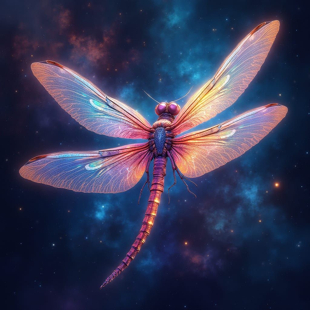 Holographic Astral Dragonfly in Cosmic Expanse