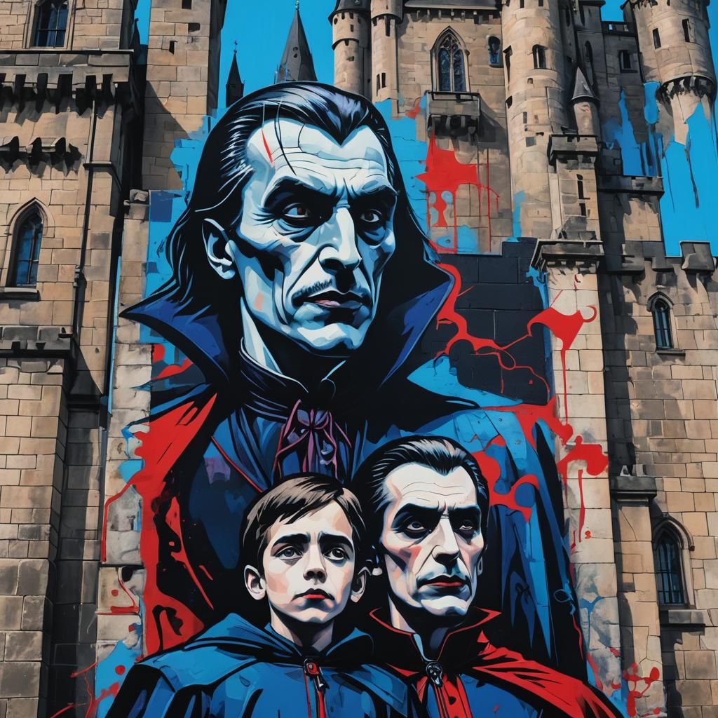 Dracula and Son: Graffiti Pop Art Portrait