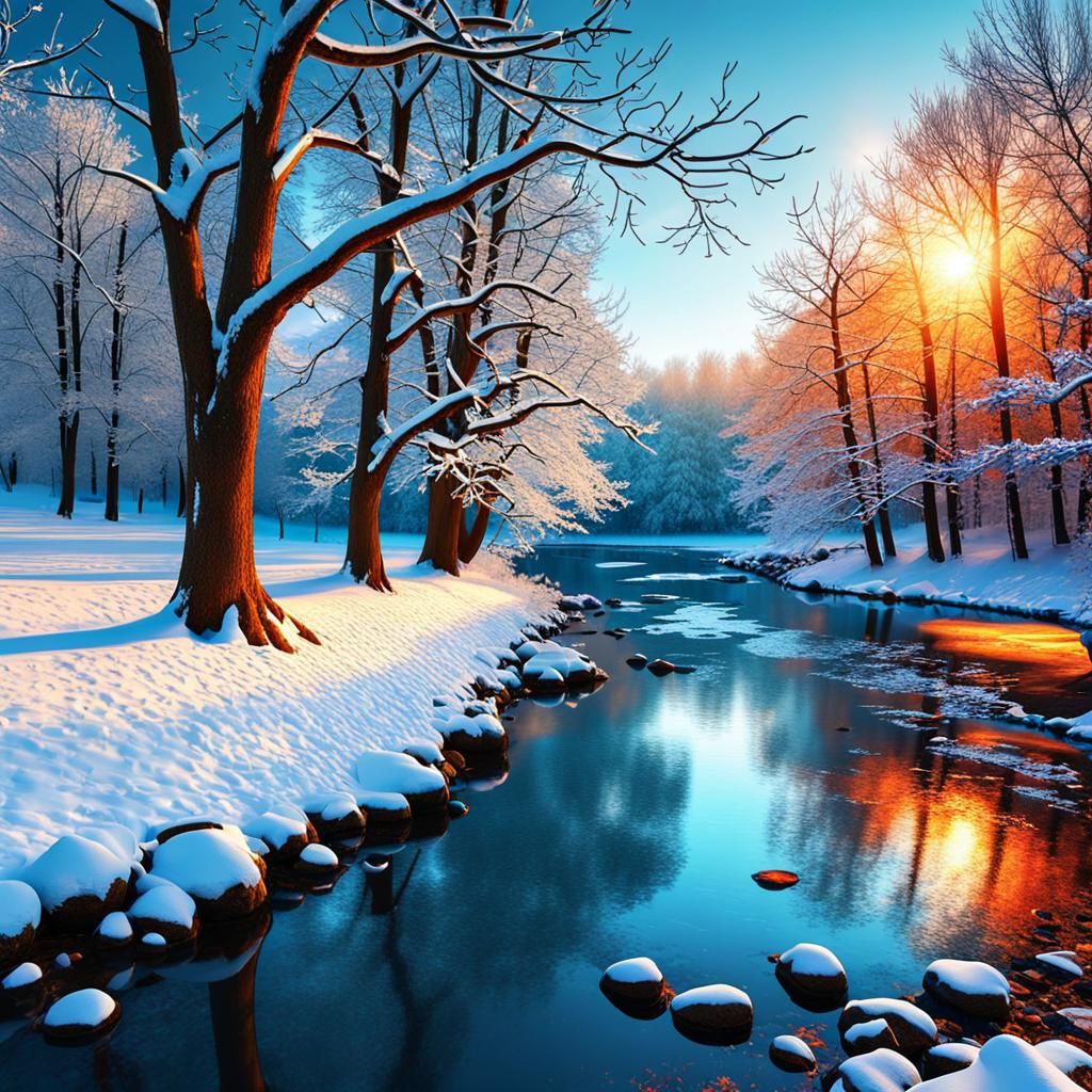 Magic A very sophisticated winter snow landscape with winter...