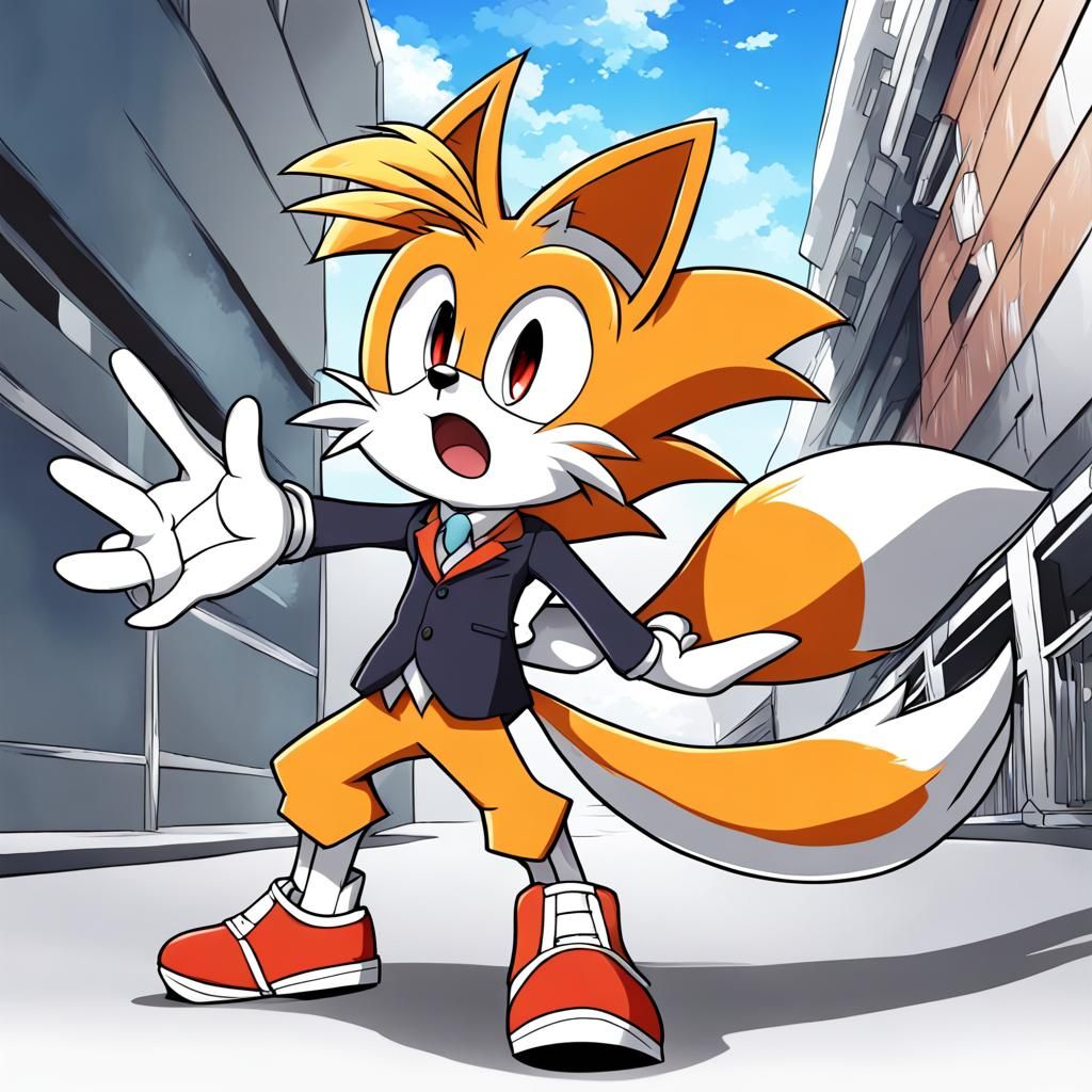 Tails the Teacher in Anime Style