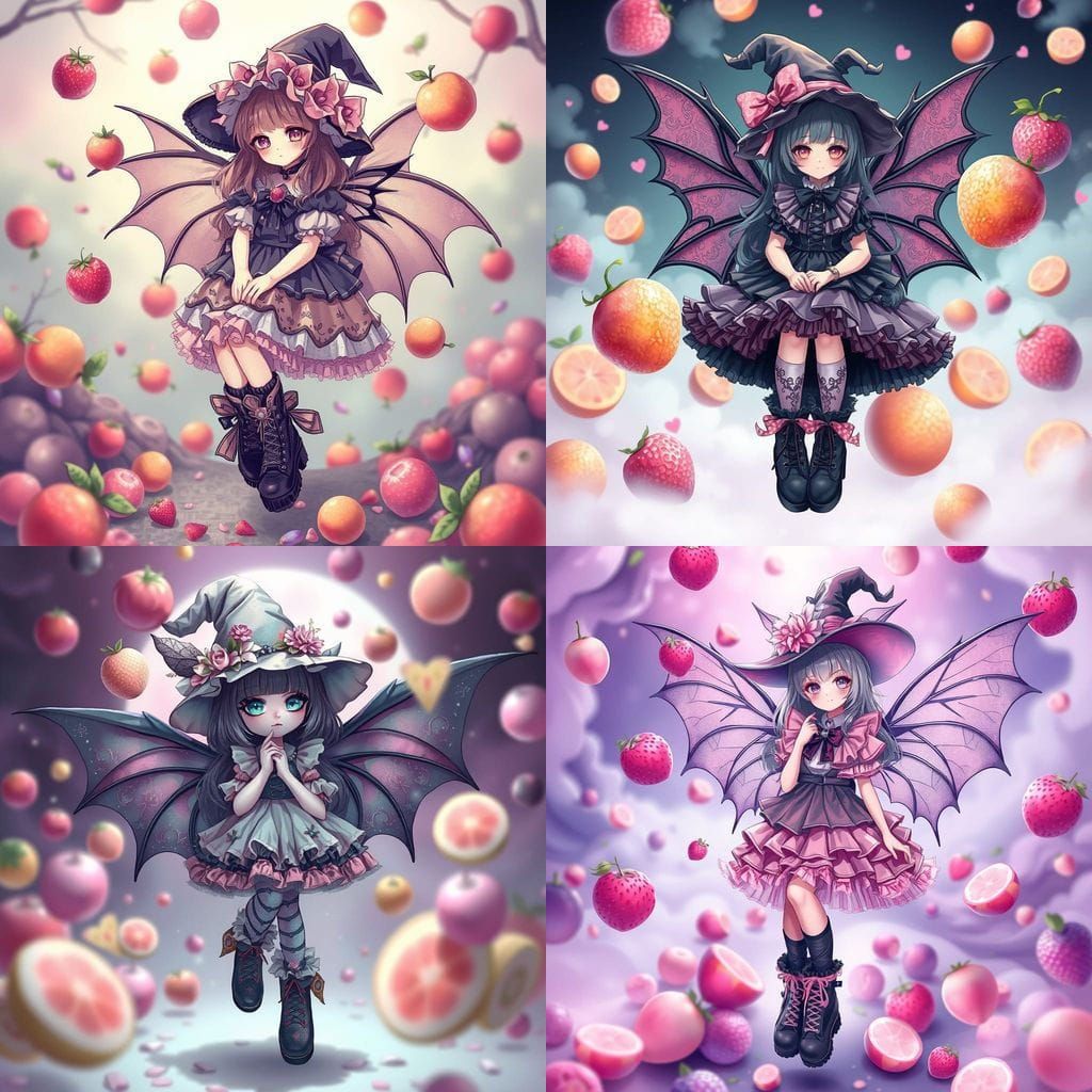 Pastel Goth Fairy Girl in Dreamy Fairycore Setting