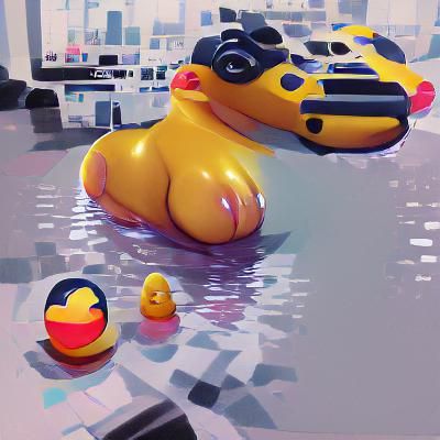 Giant Yellow Rubber Duck on Water