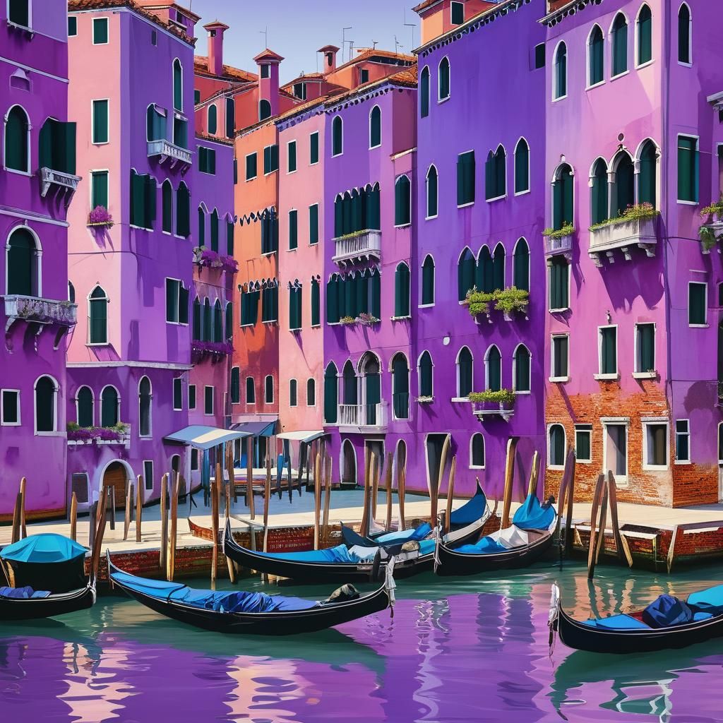 Purple Venice: A Monochromatic Cityscape