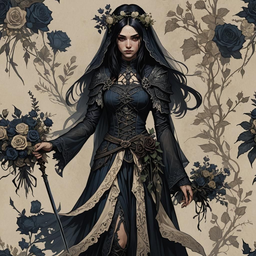 Shadow Bride: A Shadar-Kai Bladesinger Portrait