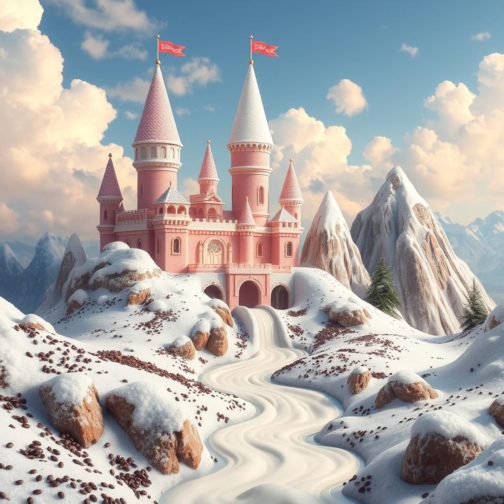 Fantasy Castle Made of Sweets and Coffee