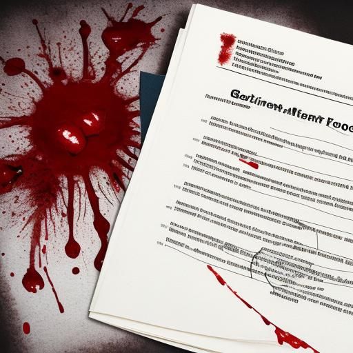 Disturbing Image of Blood-Soaked Government Documents