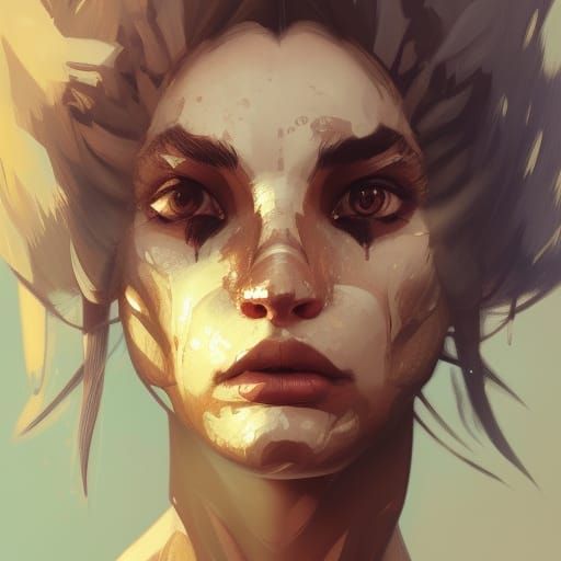 Detailed Furry Portrait in Art Nouveau Style