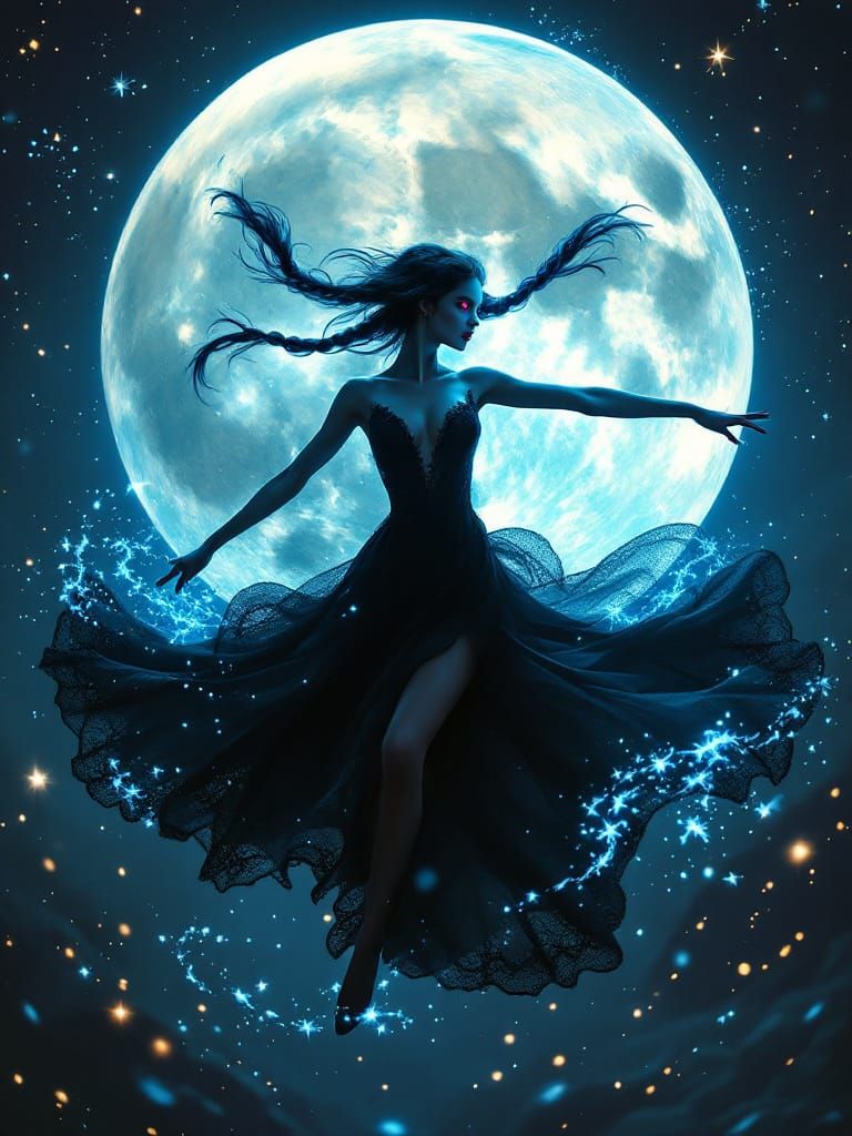 Moonlit Dancer in Dreamlike Fantasy Style