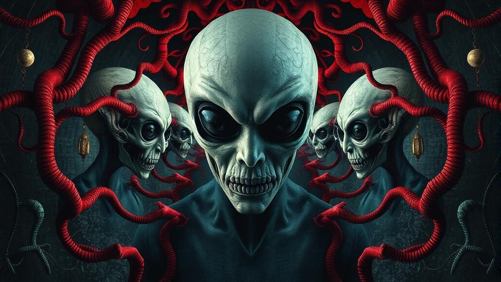 Surreal Symmetrical Fantasy Portrait in 3D Alien Art