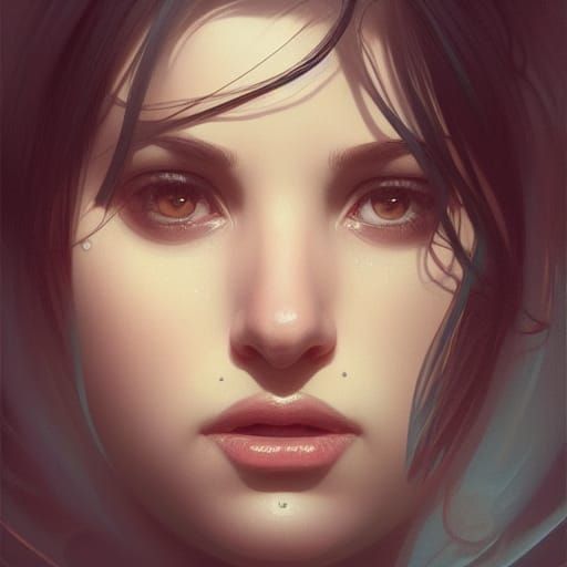 Australian Woman's Self Portrait in Hyperdetailed Splash Art