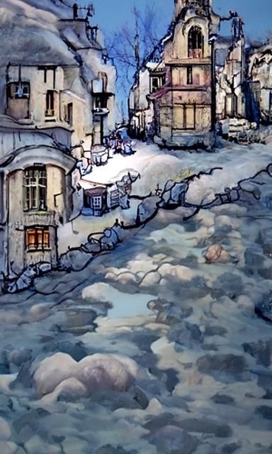 Charming Village Street in Dutch Golden Age Style