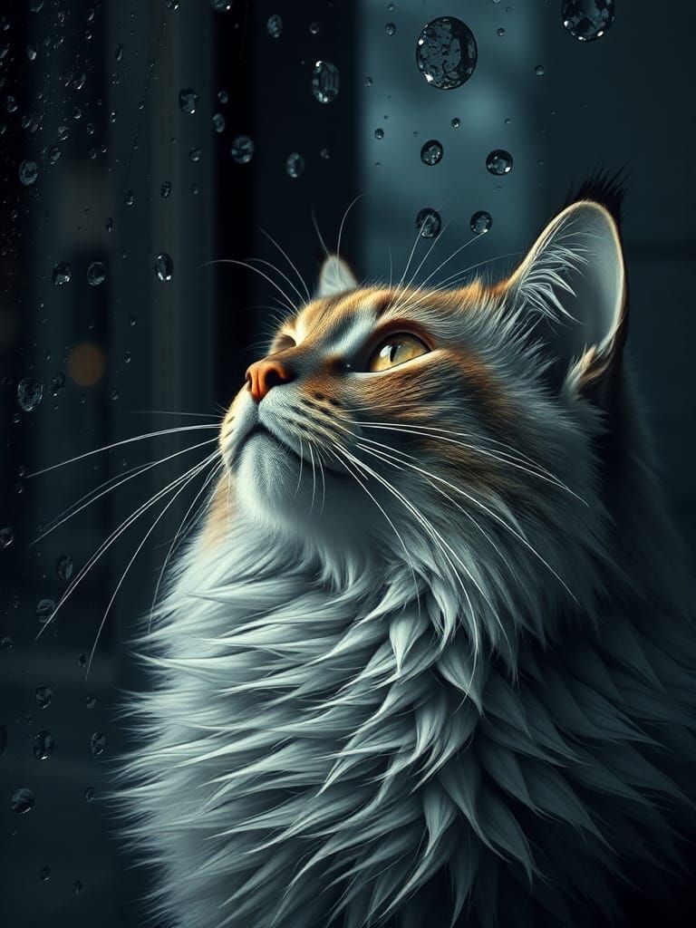 Contemplative Feline in Monochromatic Mood