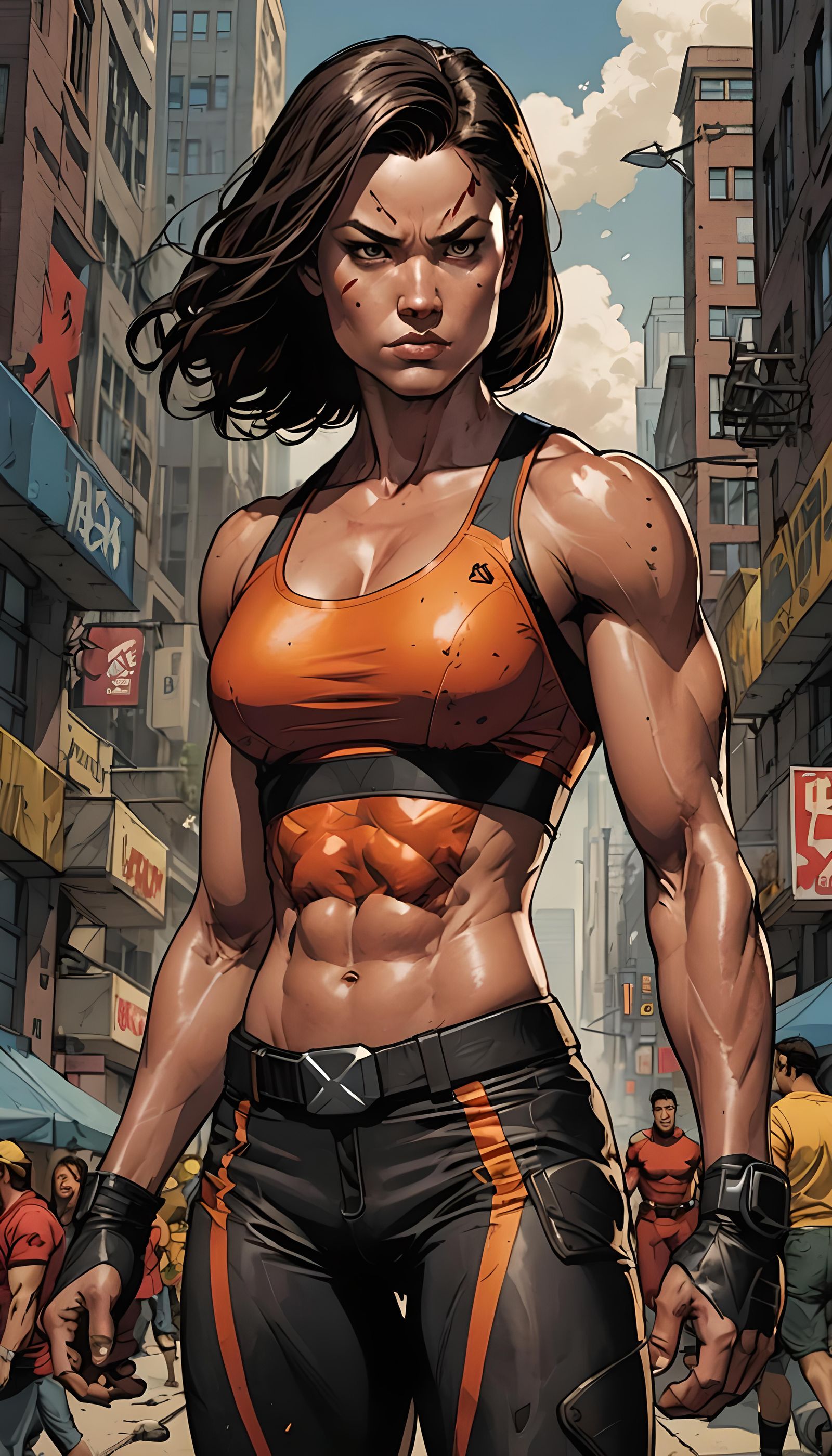 Juggernaut Villainess in Comic Book Art Style