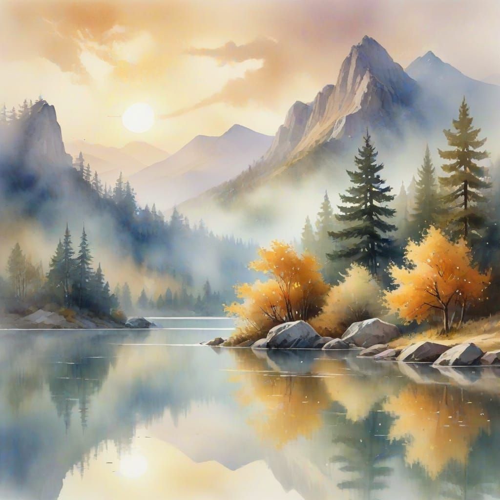 Beautiful, surreal mountain landscape.