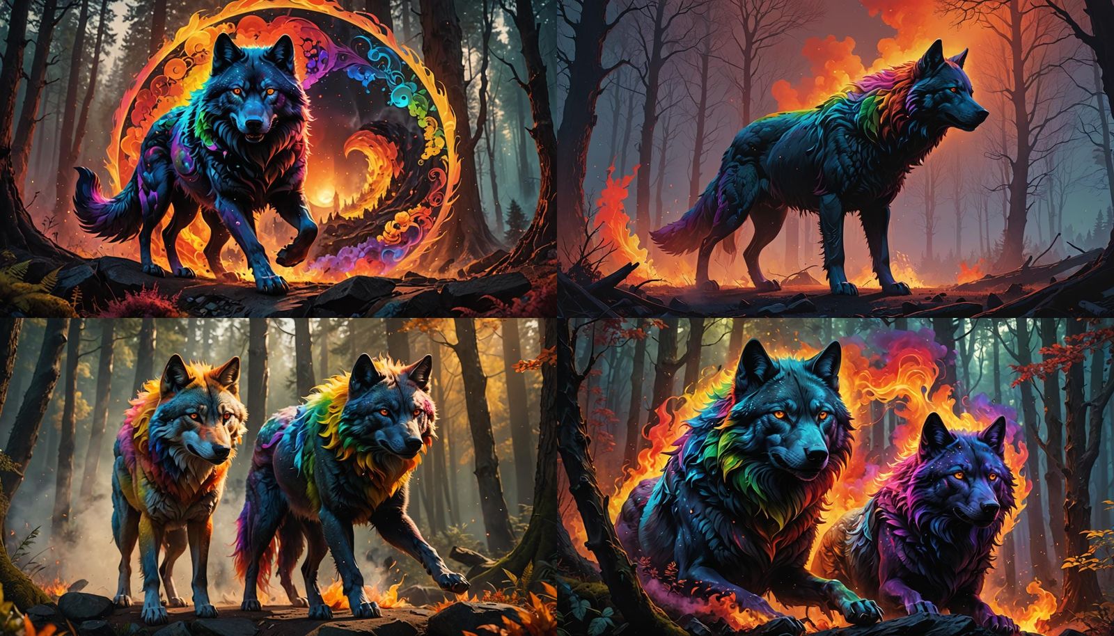 Rainbow Wolf and Shadow Wolf in Duality
