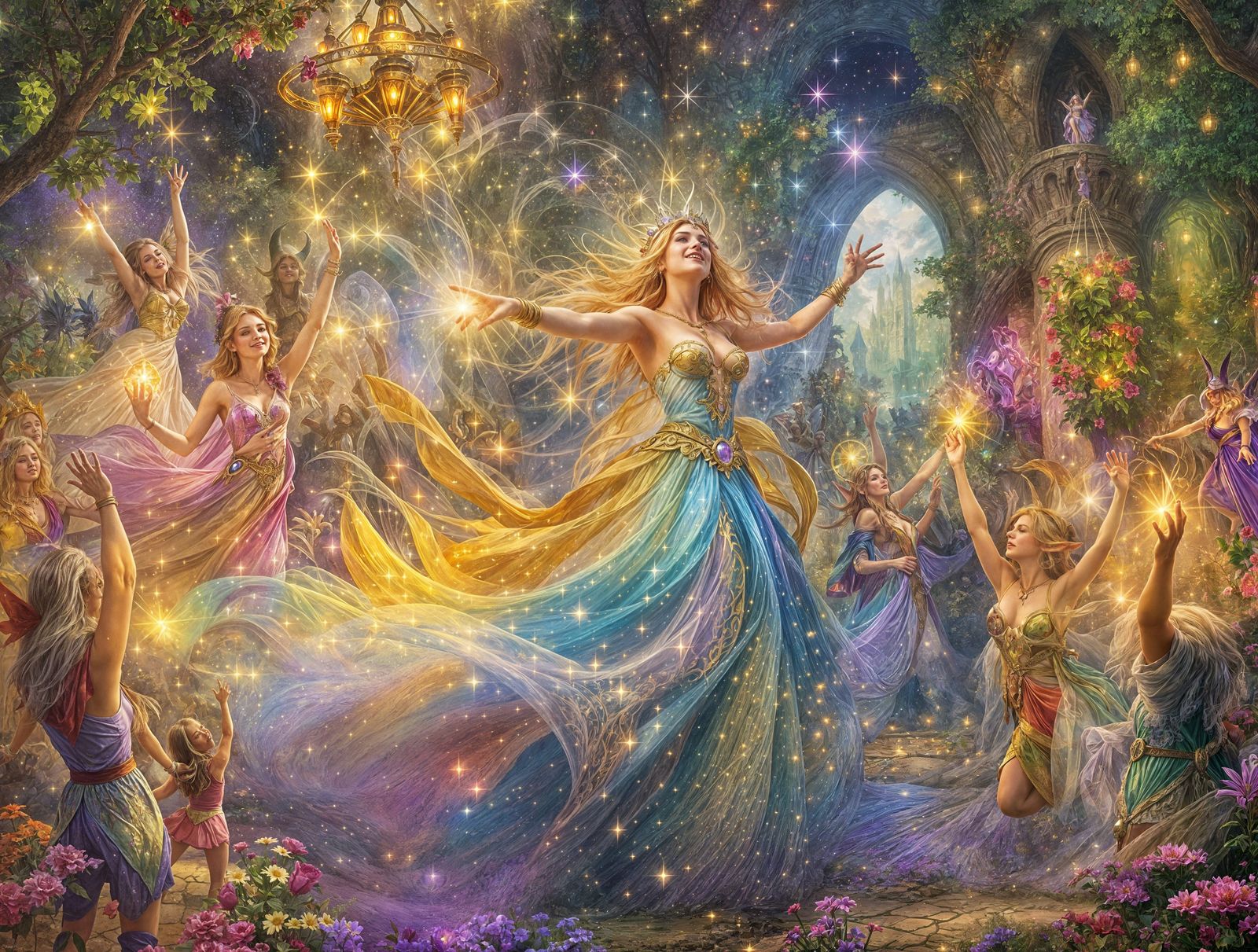 Sorceress in Enchanted Realm Brings Joy to Uplifting Scene i...