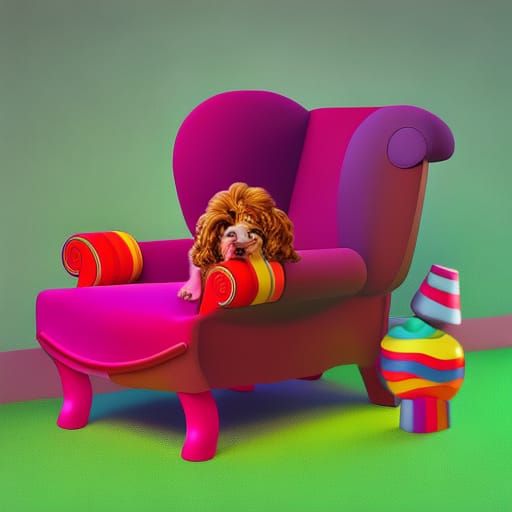 Cavoodle Puppy Dreams in Candy Art Style