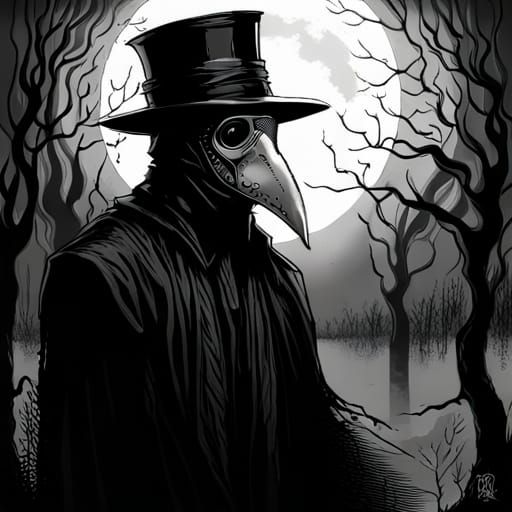 Sinister Plague Doctor in Dark Fantasy Style