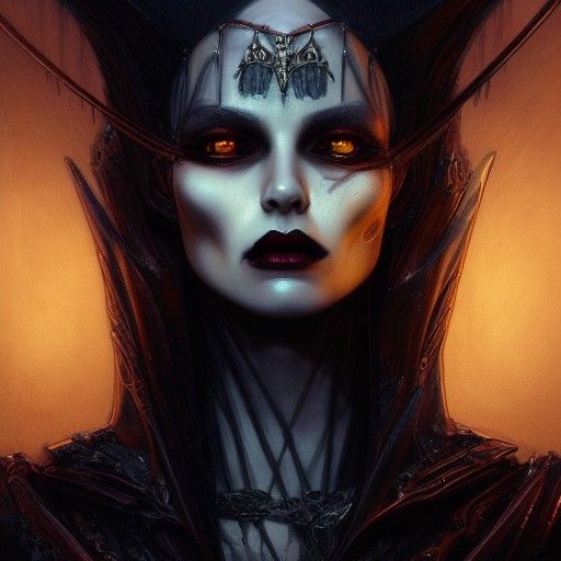 Vampire Queen in Coffin: Detailed Concept Art