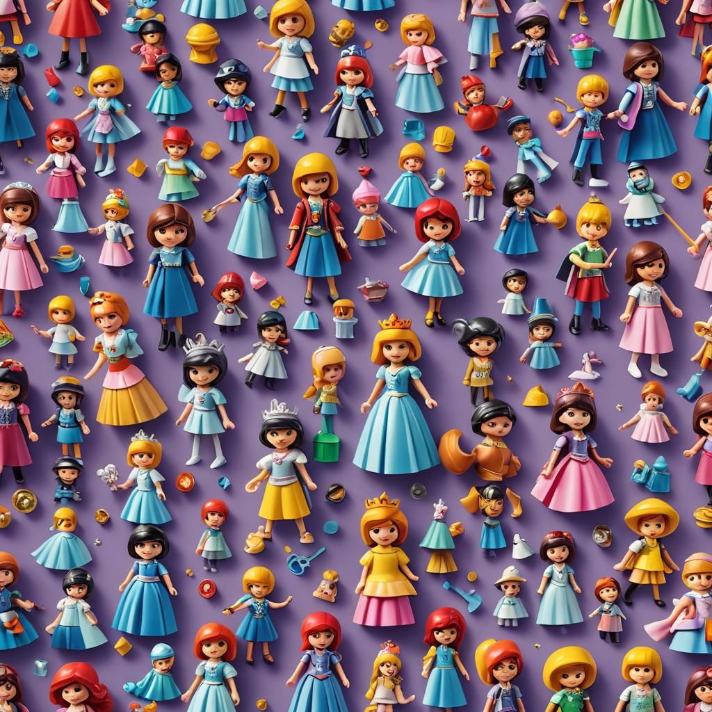 Playmobil Princess in Disney Style: 3D Digital Art