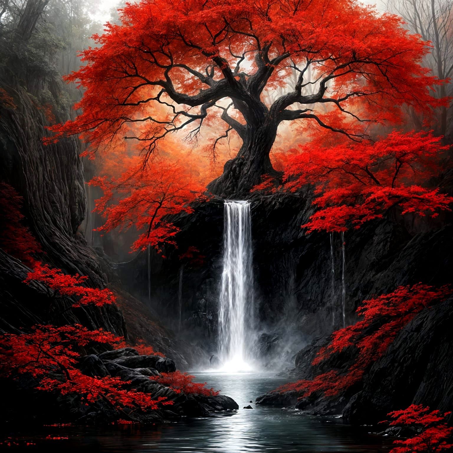 Blackcliffs Waterfall in Fall