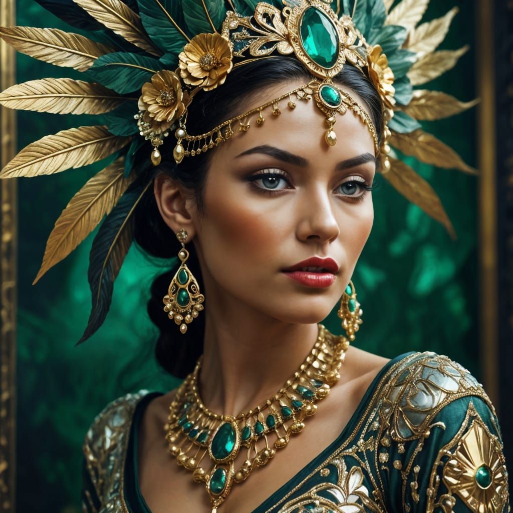 Ethereal Goddess in Steampunk Elegance