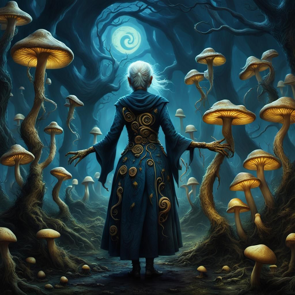 Eerie Spiral Hag in Dark Fantasy Matte Painting