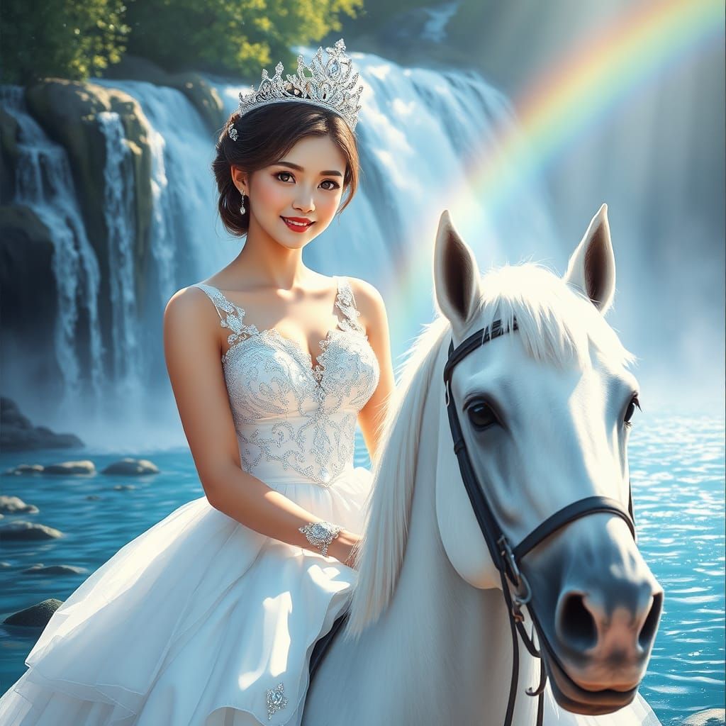 Diamond Crown Bride in Romantic Anime Art