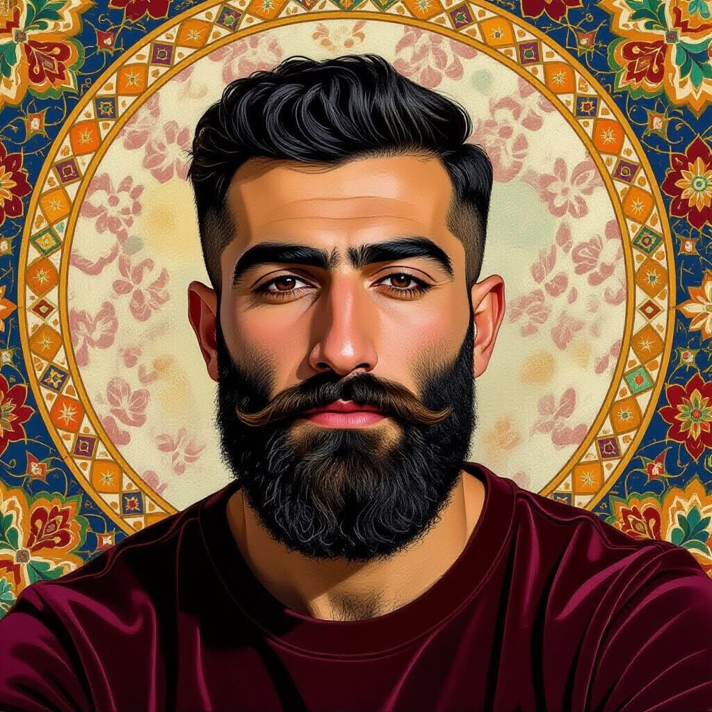 Elderly Man Portrait as Impasto Oil Painting