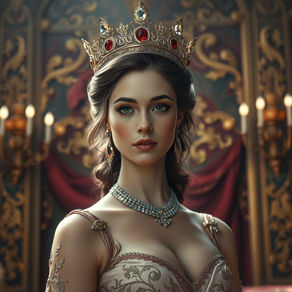 Regal Princess in Opulent Attire