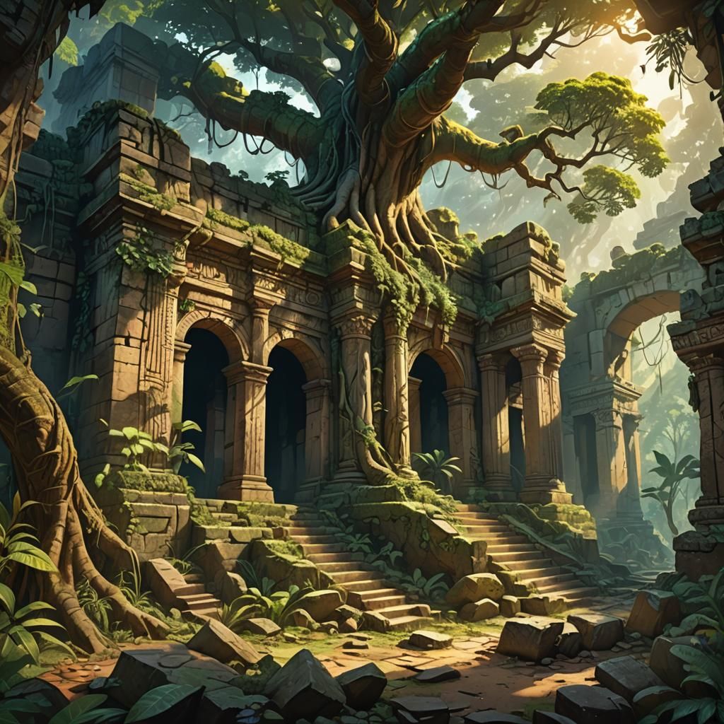 Lush Jungle Ruins Concept Art