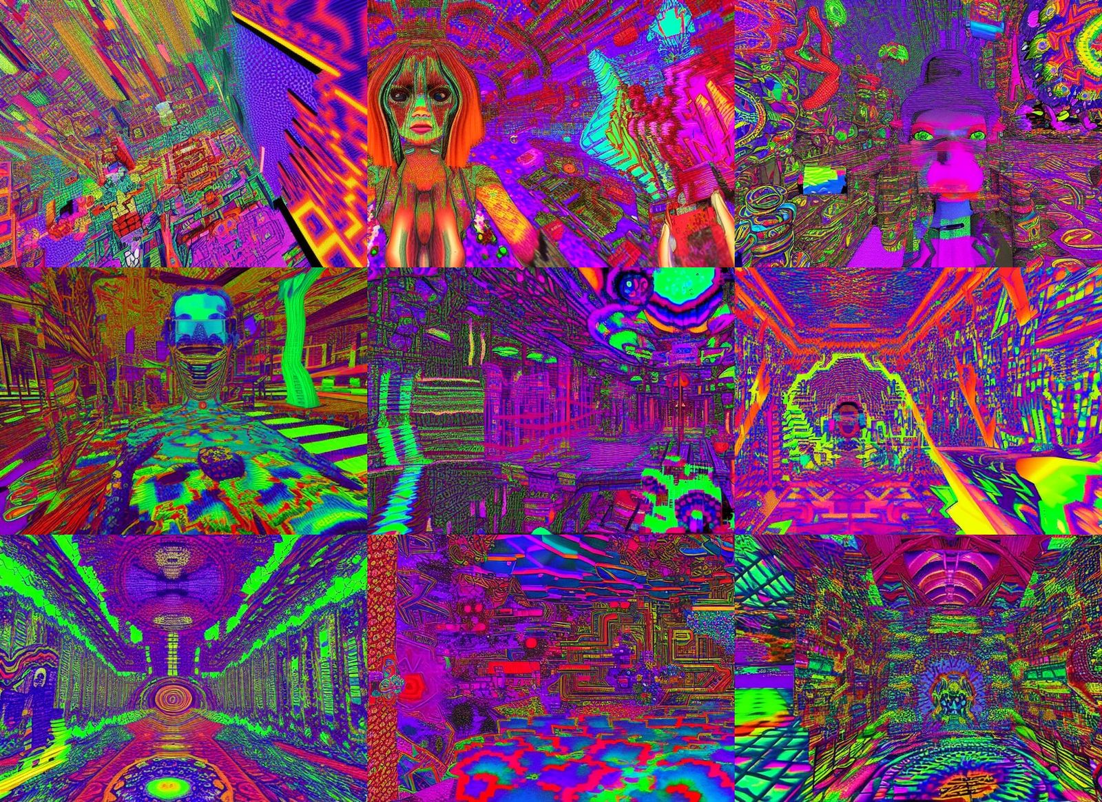 Intricate Psychedelic Glitch Art Vision