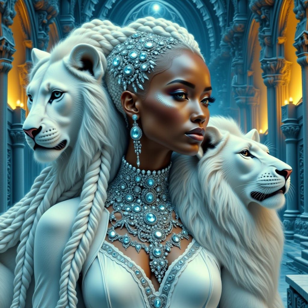 Ethereal Afrikan Queen in Winter Wonderland