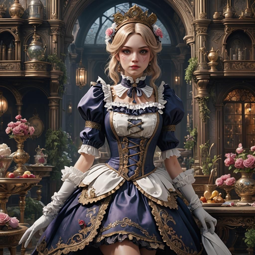 Detailed Sissy Maid Fantasy Concept Art