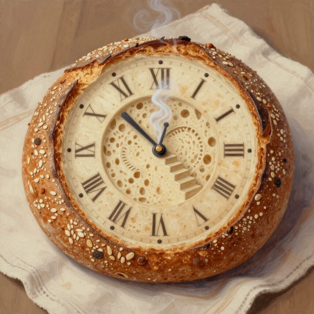 Loaf of Time: A Surreal Bread Art Piece