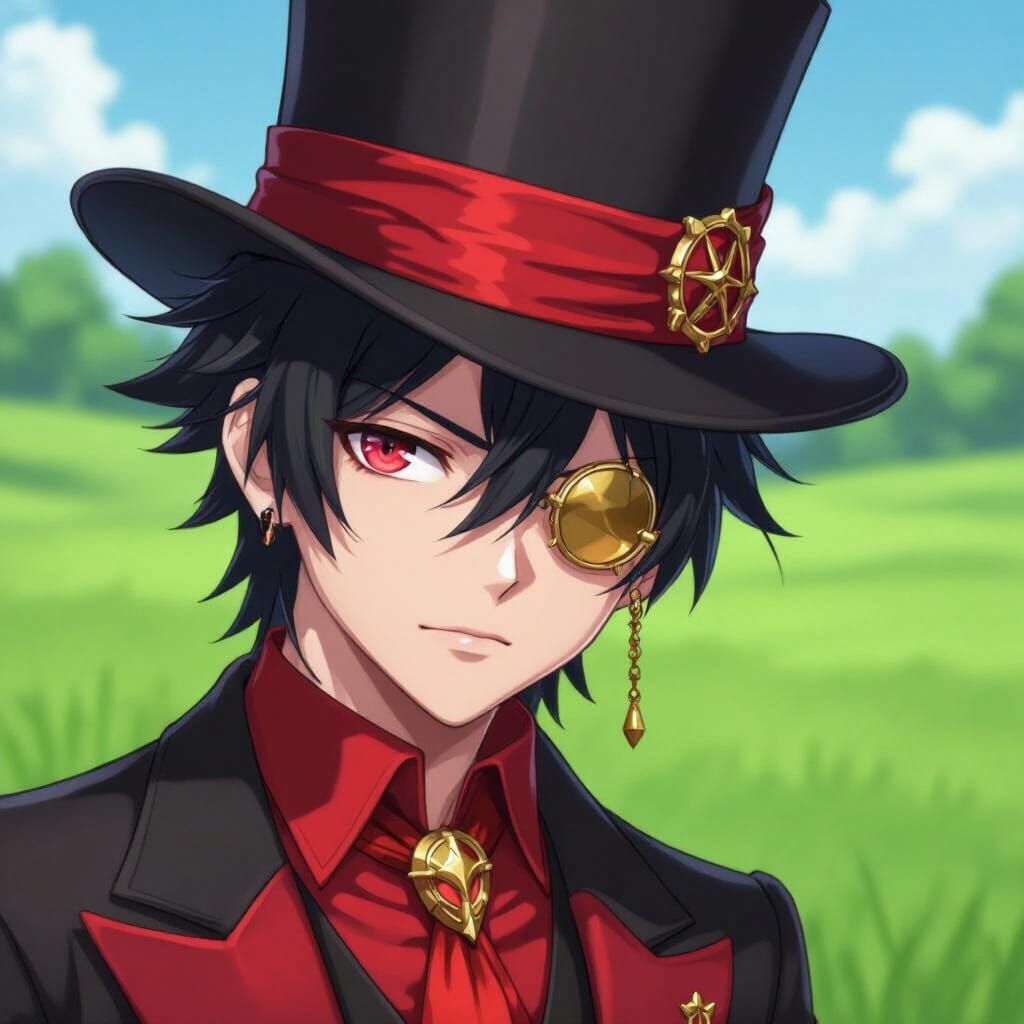 Anime Character in Top Hat and Monocle