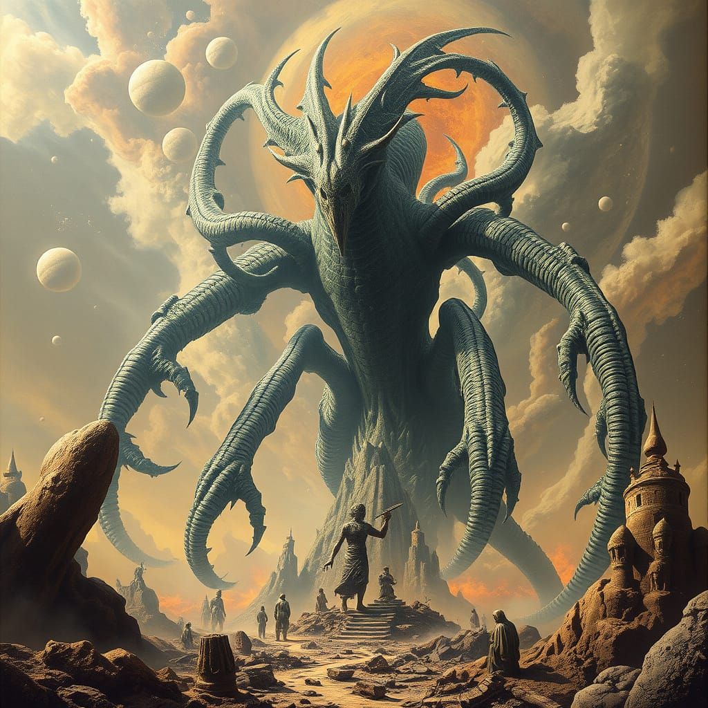 Eternal Chaos Being in Cosmic Horror Style