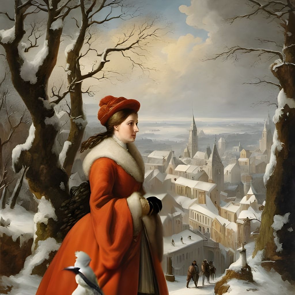 Winter Baroque Landscape with Church and Figures