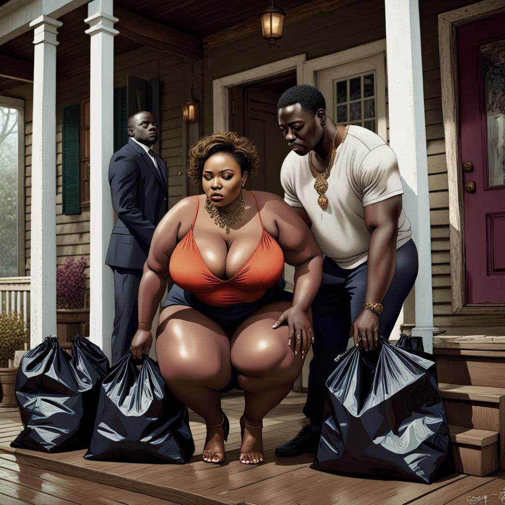 Elegant Woman on Porch: Fantasy Concept Art