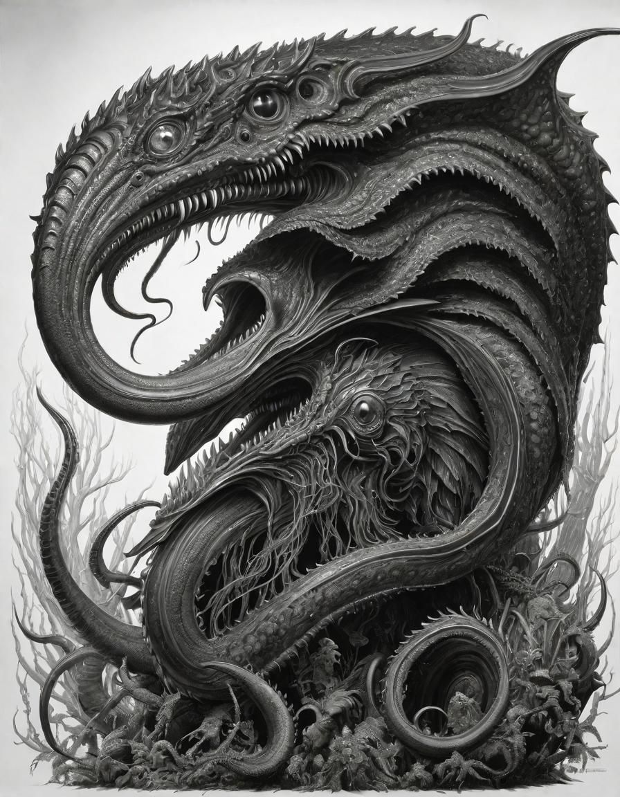 Cthulhu Cryptid in Museum: Hyperrealistic Digital Art