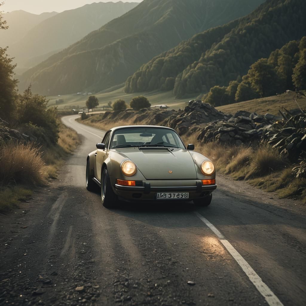 Dramatic Porsche: Cinematic Film Still