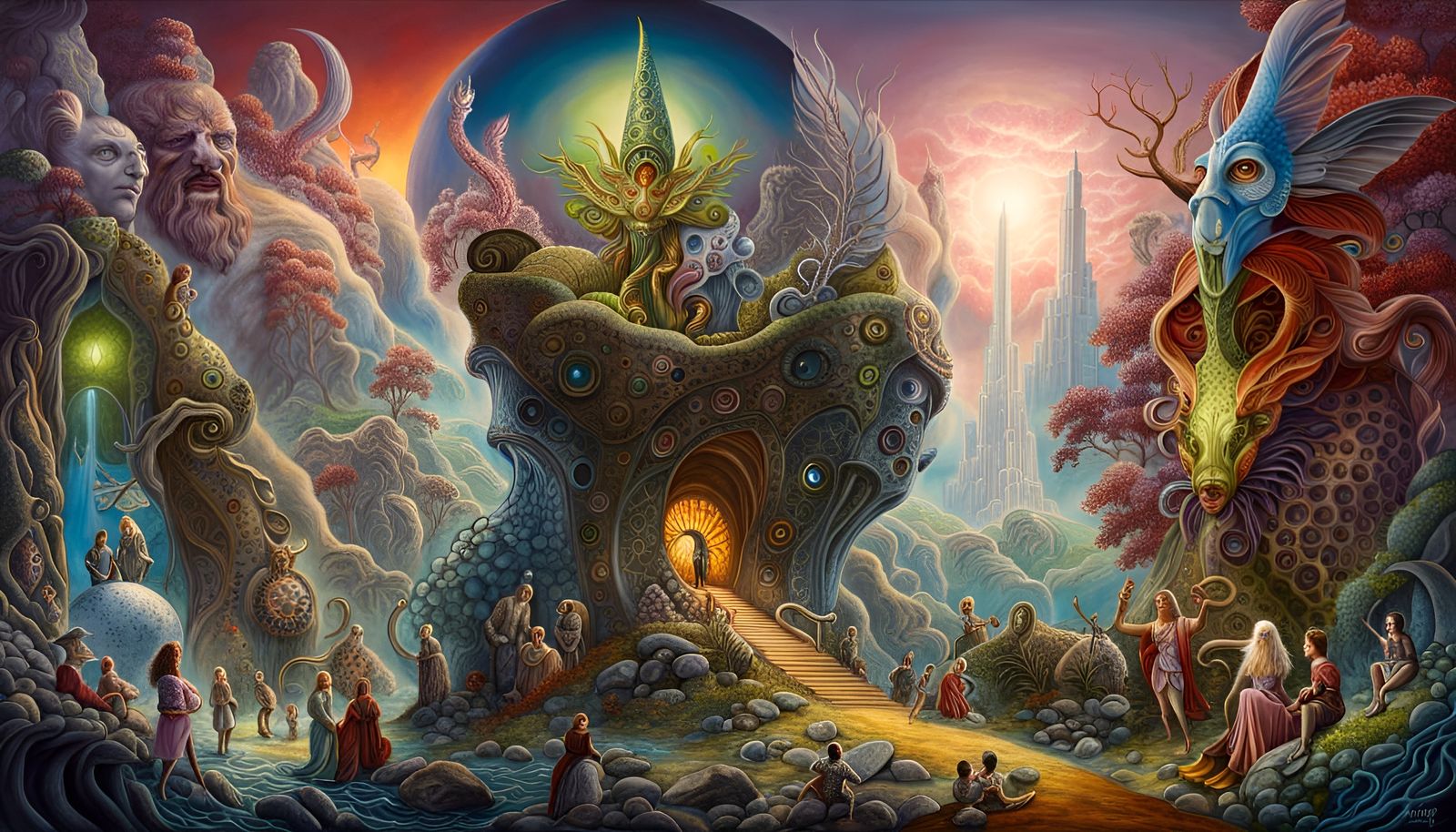 Ethereal Beings in Surrealist Style