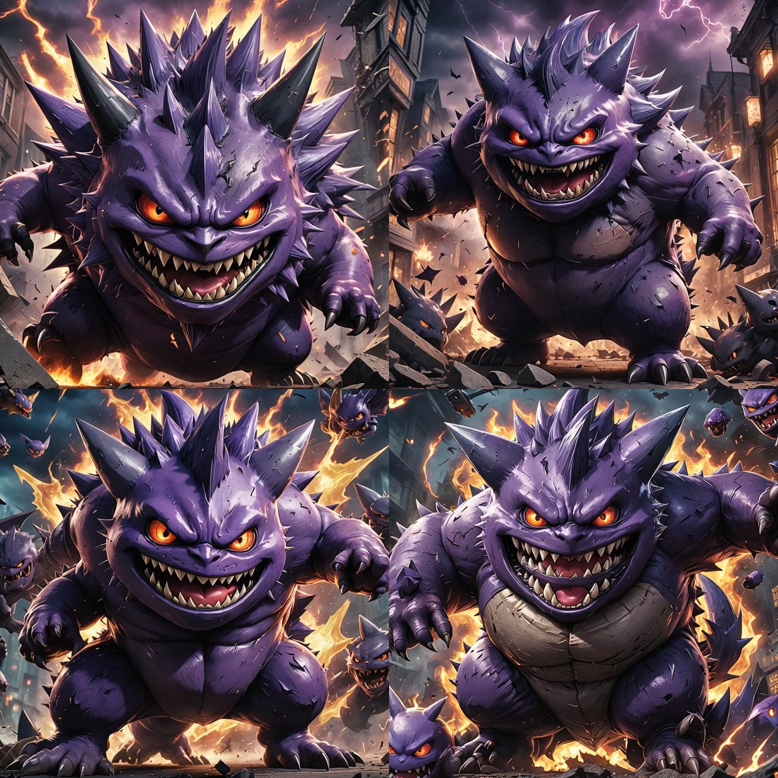 Gengar Mega Evolving in a Pokémon Fight